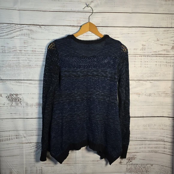 Signature Studio Casual Loose Knit Sweater Navy And Black Womens Size Small - Picture 2 of 5